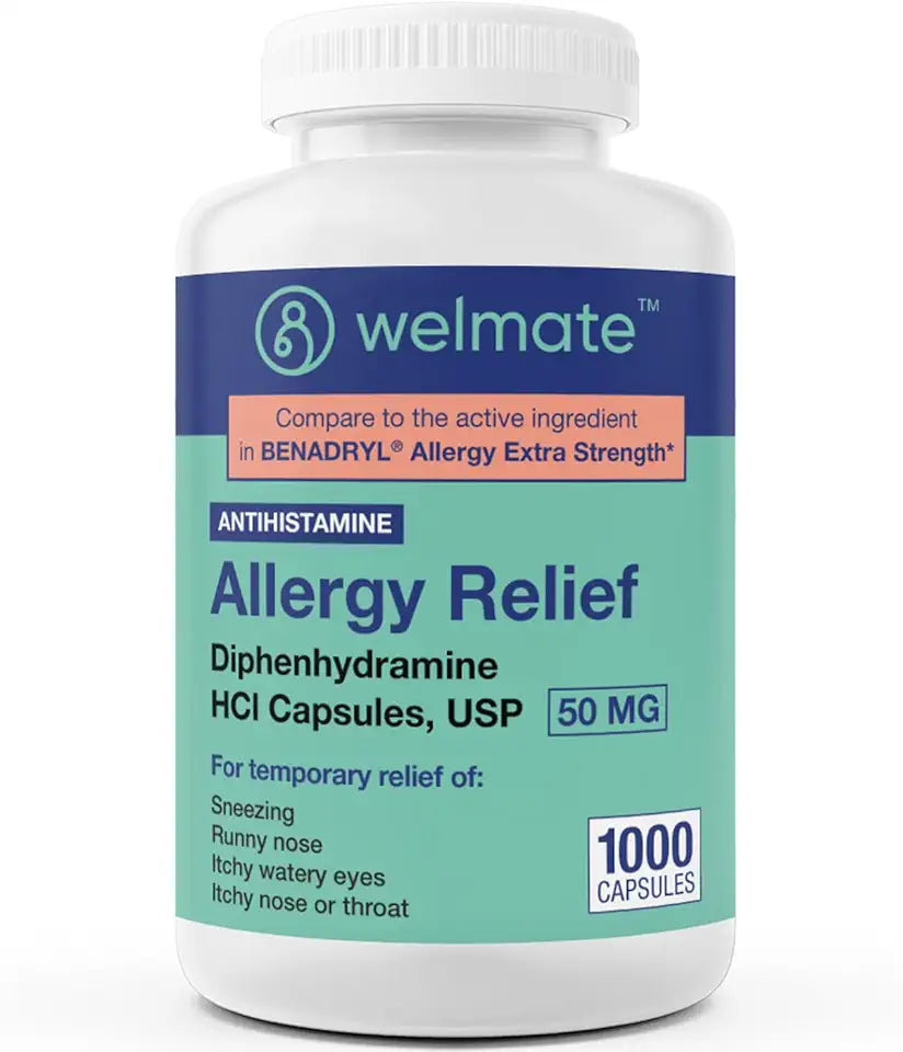 Diphenhydramine 50 mg 1000 Count Capsules Antihistamine E79256