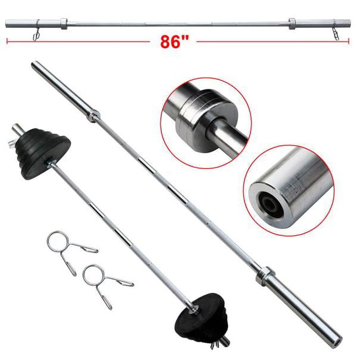 7ft Chrome Olympic Barbell Bar T54477