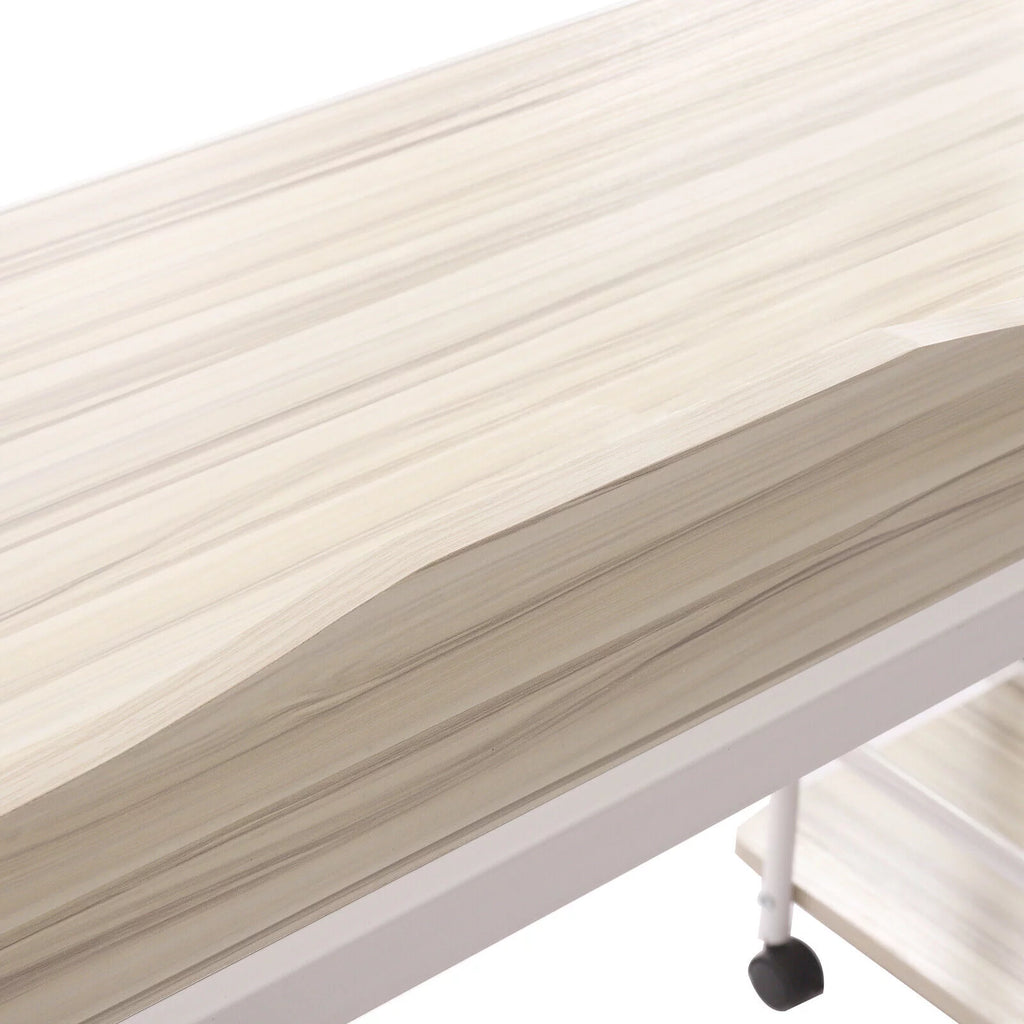 Over Bed Laptop Table Mobile Desk with Wheels Adjustable B7956