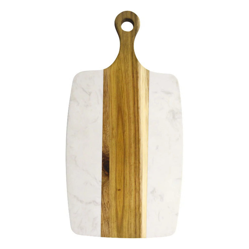 Acacia Wood and Marble Cheese Board with Handle V36397