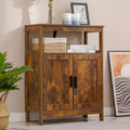 Rustic Brown Floor Storage Cabinet with 2 Doors and Adjustable Shelf B844766