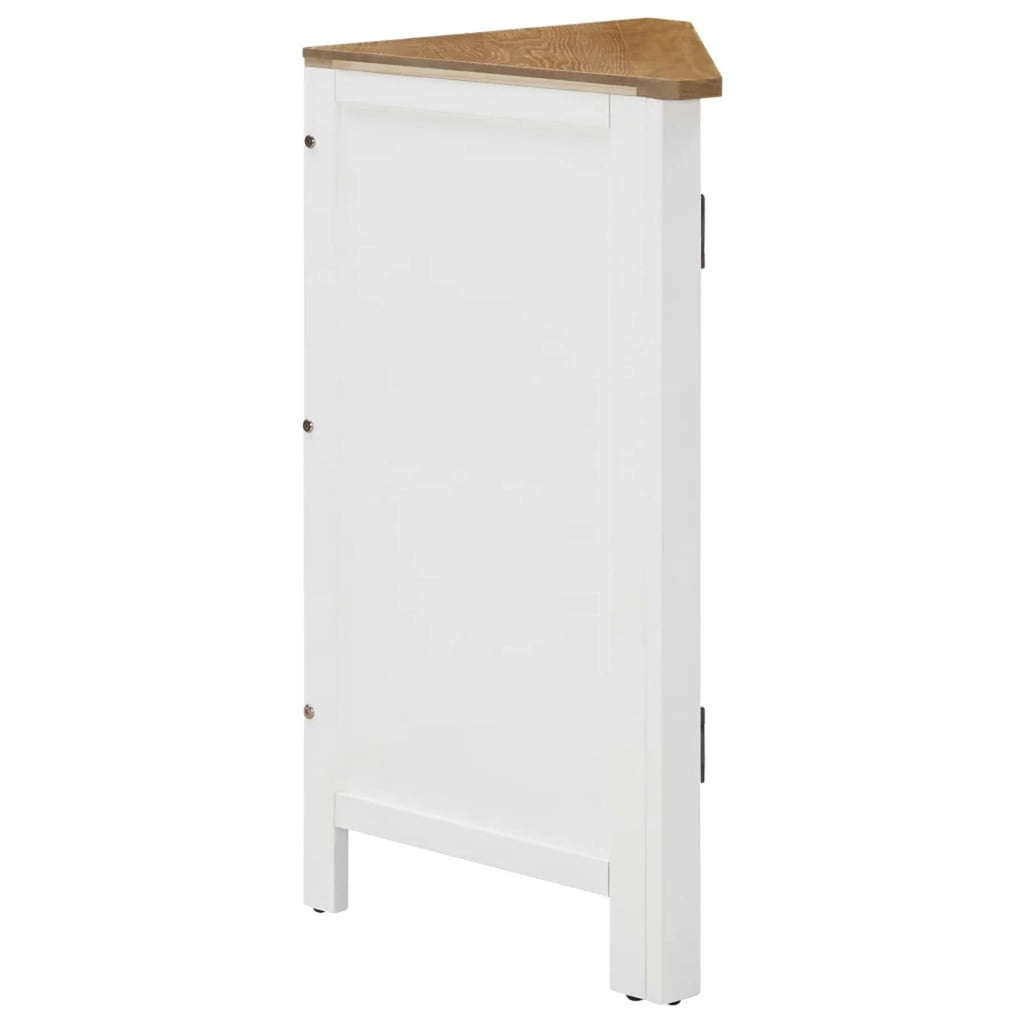 Oak Wood Corner Cabinet with Storage Shelves S24408