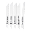 6 in. Bi-Metal Reciprocating Saw Blade Set, 5 Piece A722