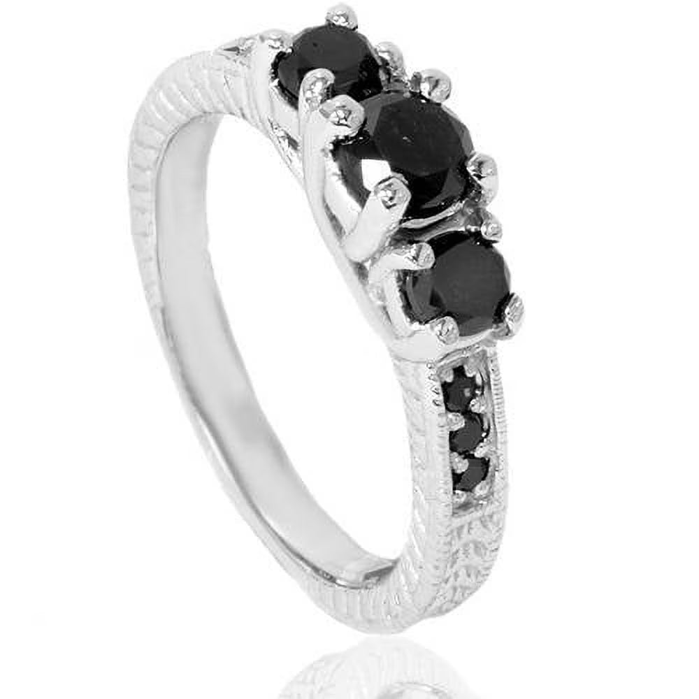 Vintage Engagement Ring 14K White Gold T199955
