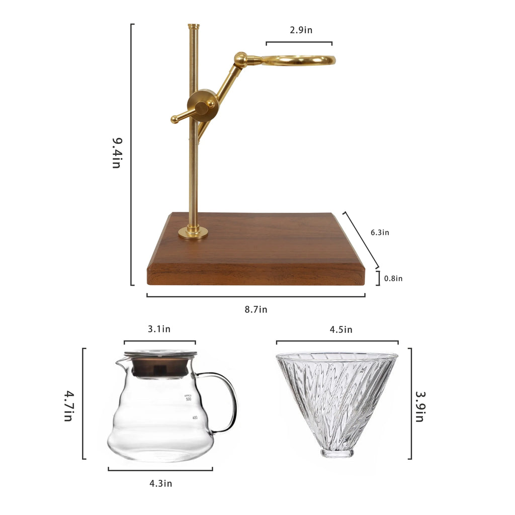 Pour over Coffee Maker Set Stainless Steel Glass Coffee Dripper B267