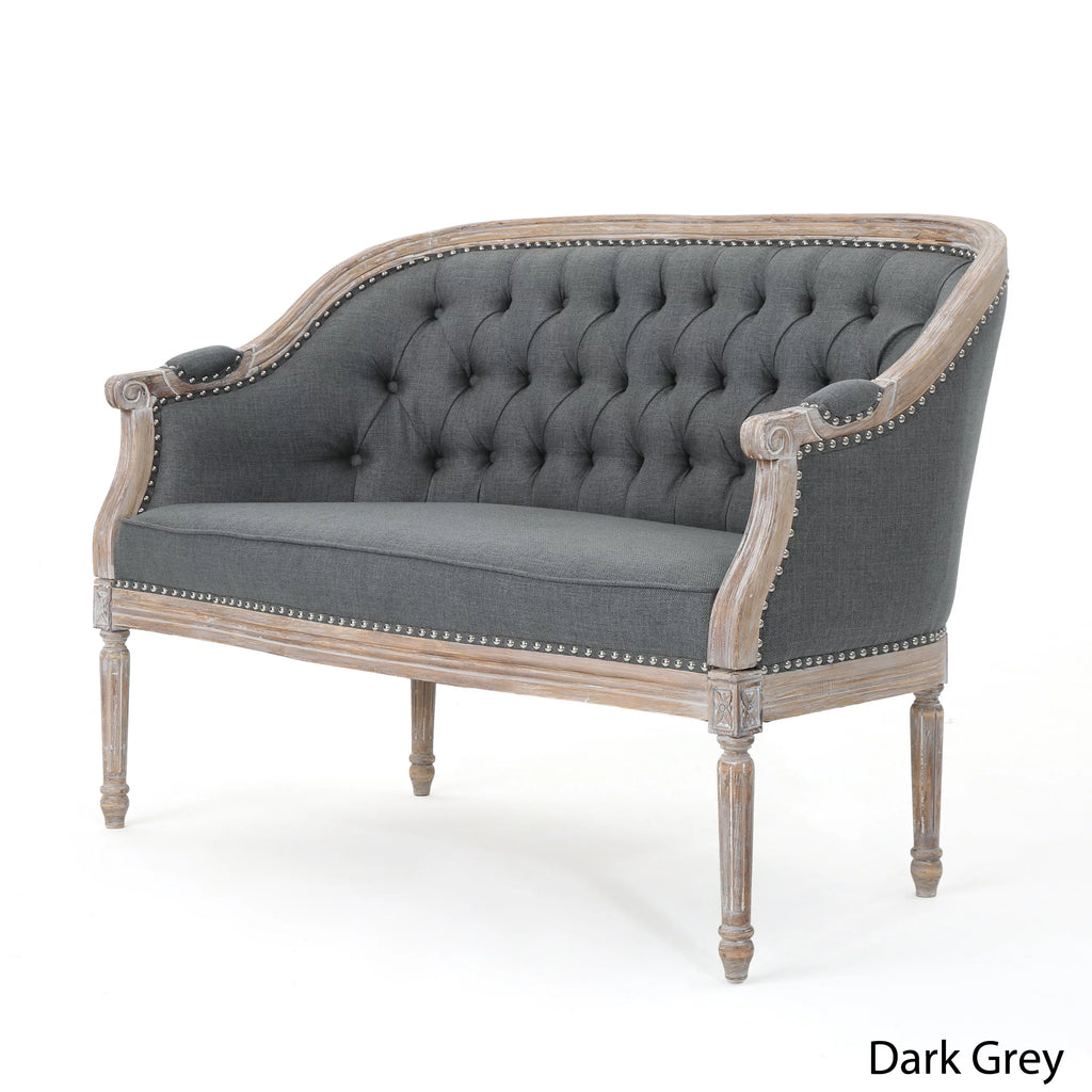 Dark Gray Fabric Loveseat P702661