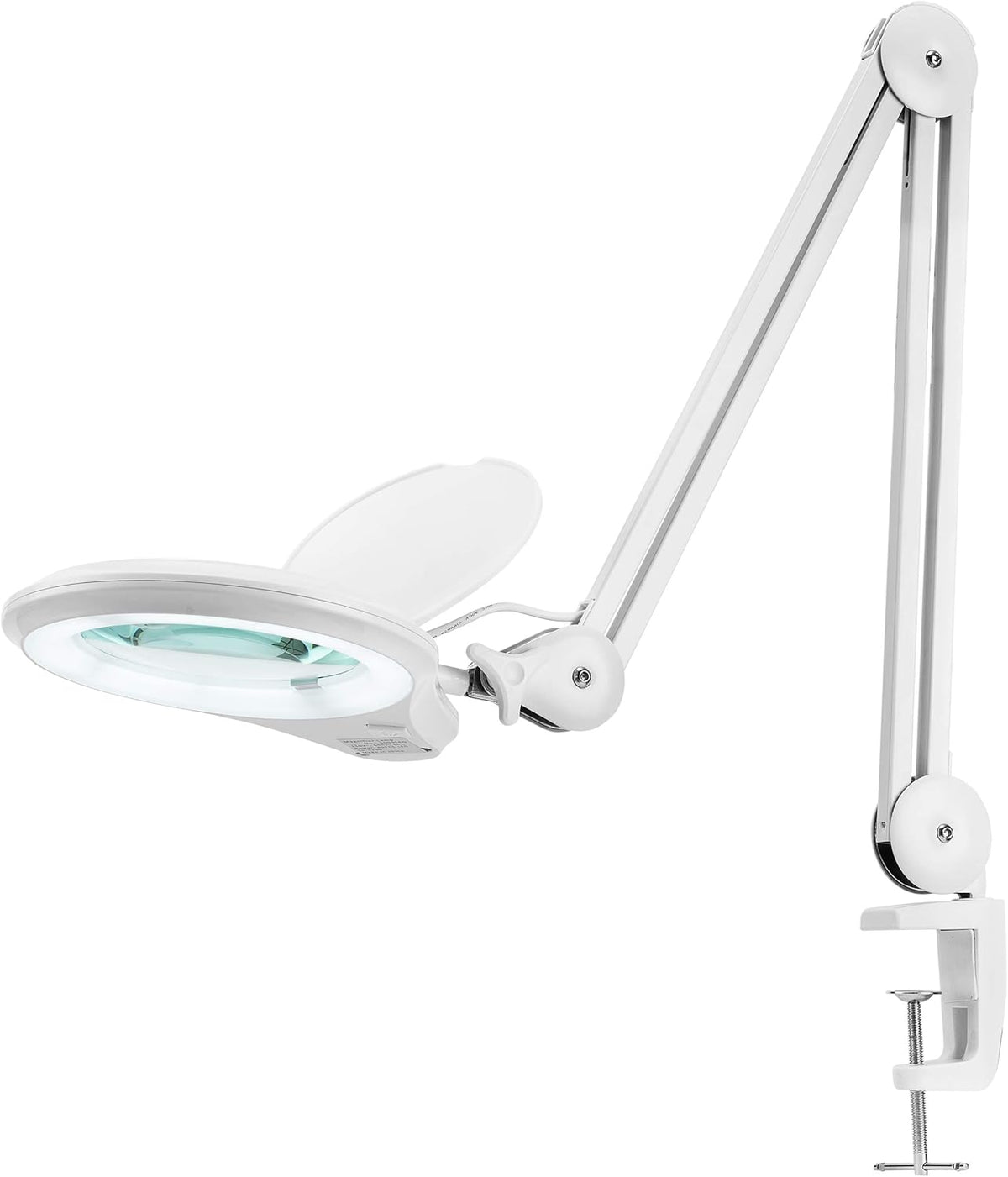 White 5 Inches Diameter Lens LED Magnifying Lamp with Clamp Z55113