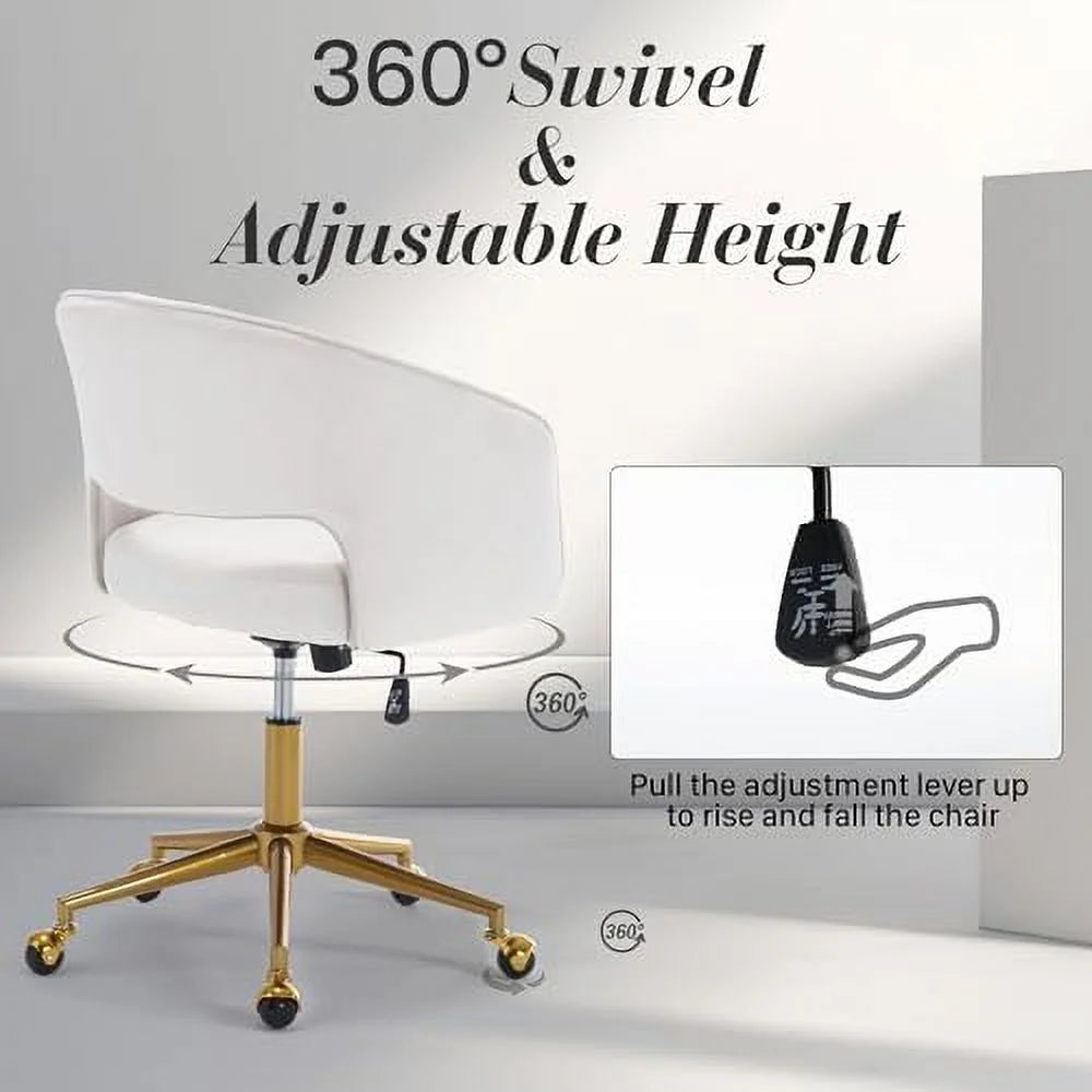 Velvet Height Adjustable Swivel Desk Chair U35283