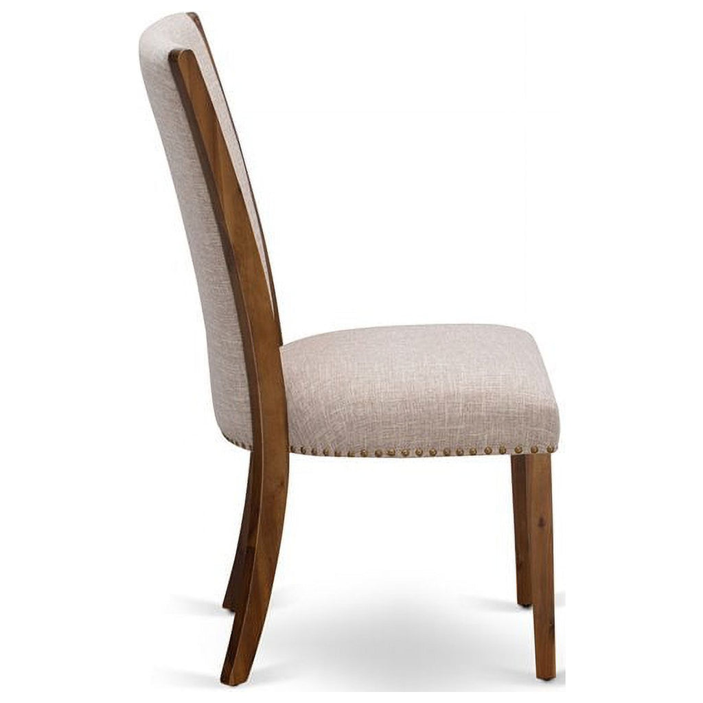 Walnut/Tan Fabric/Wood Dining Chair (Set of 2) M923