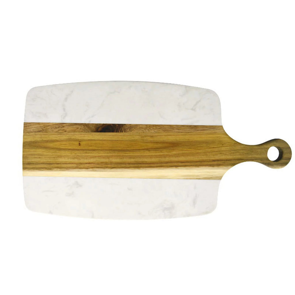 Acacia Wood and Marble Cheese Board with Handle V36397