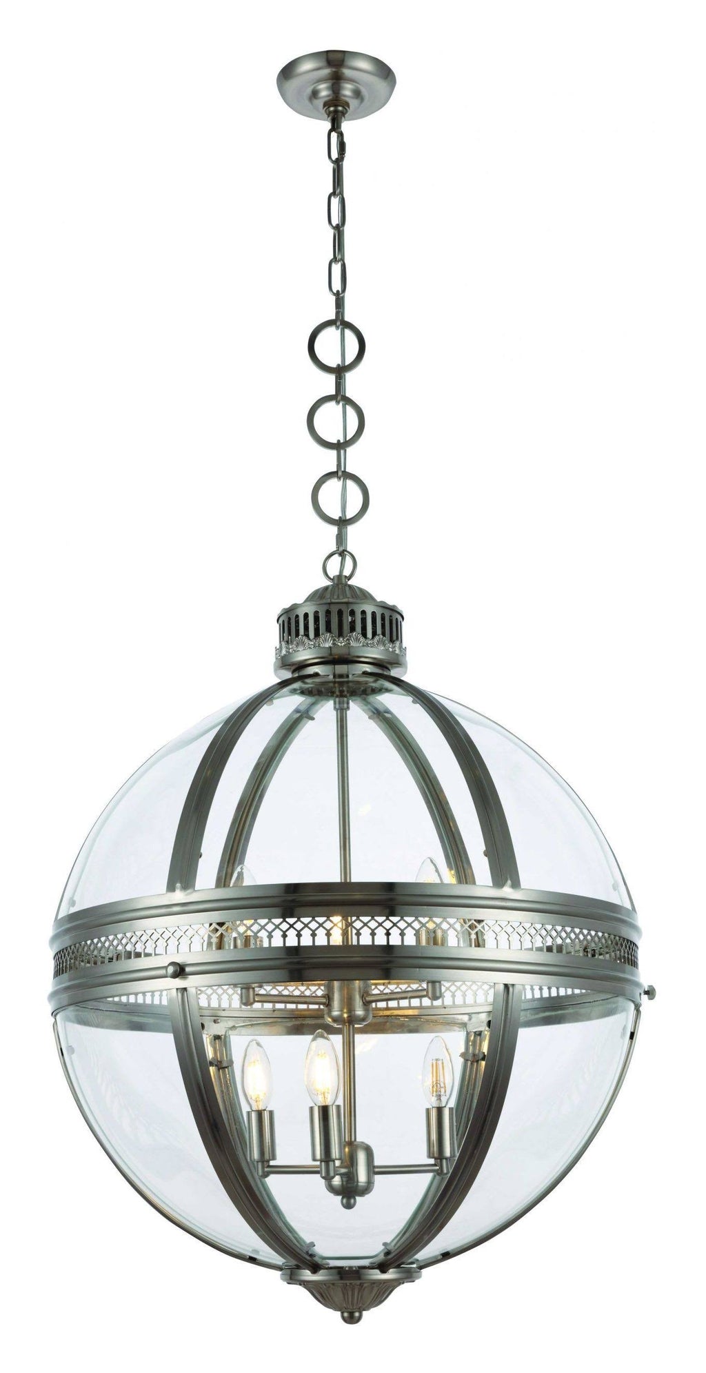 Satin Nickel 6 Light Chandelier S663