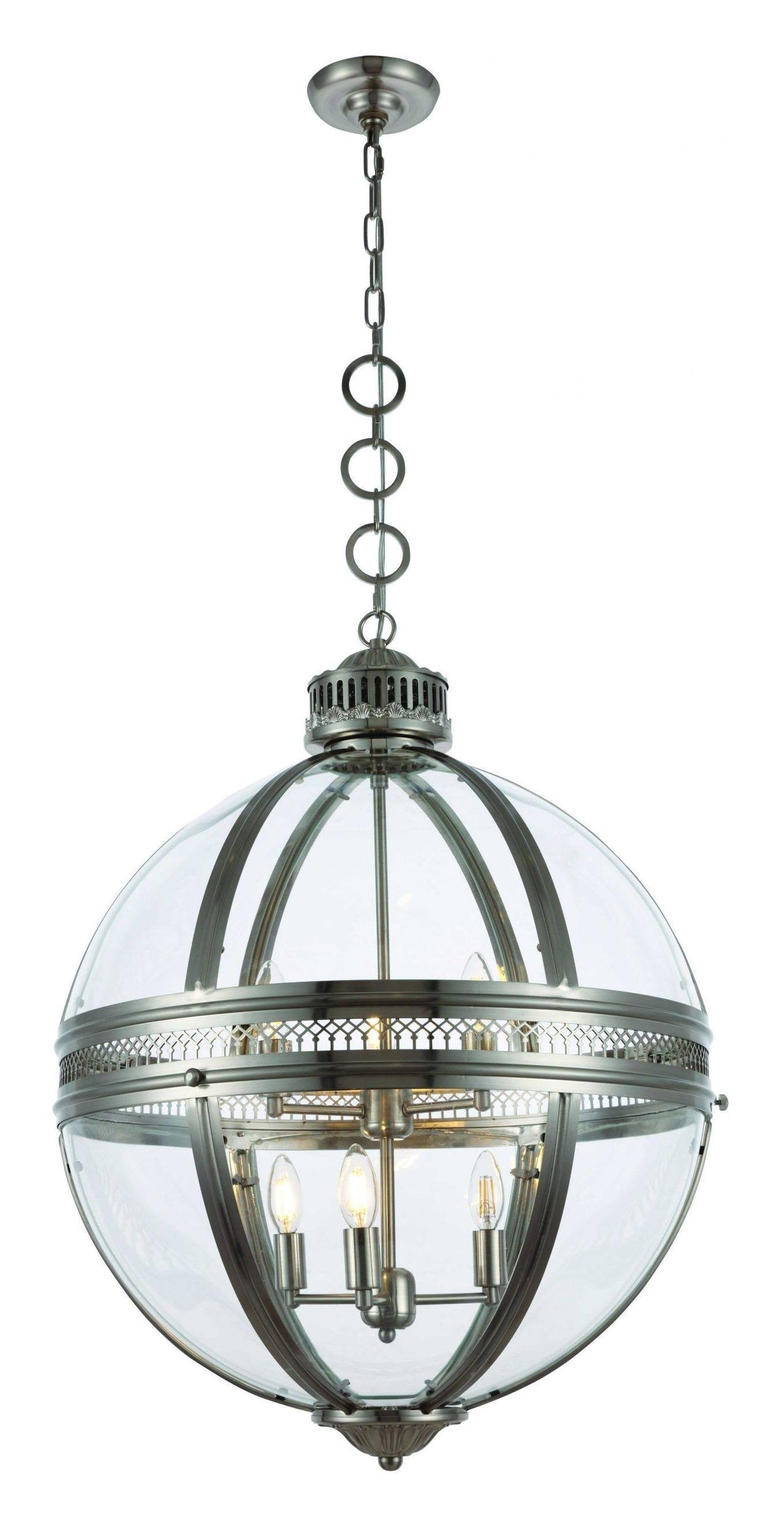 Satin Nickel 6 Light Chandelier S663