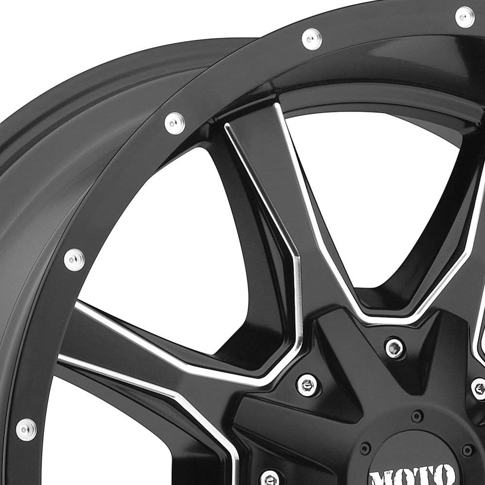 20x10 5x5.5"/5x150-24mm Black/Milled Wheel Rim E4245