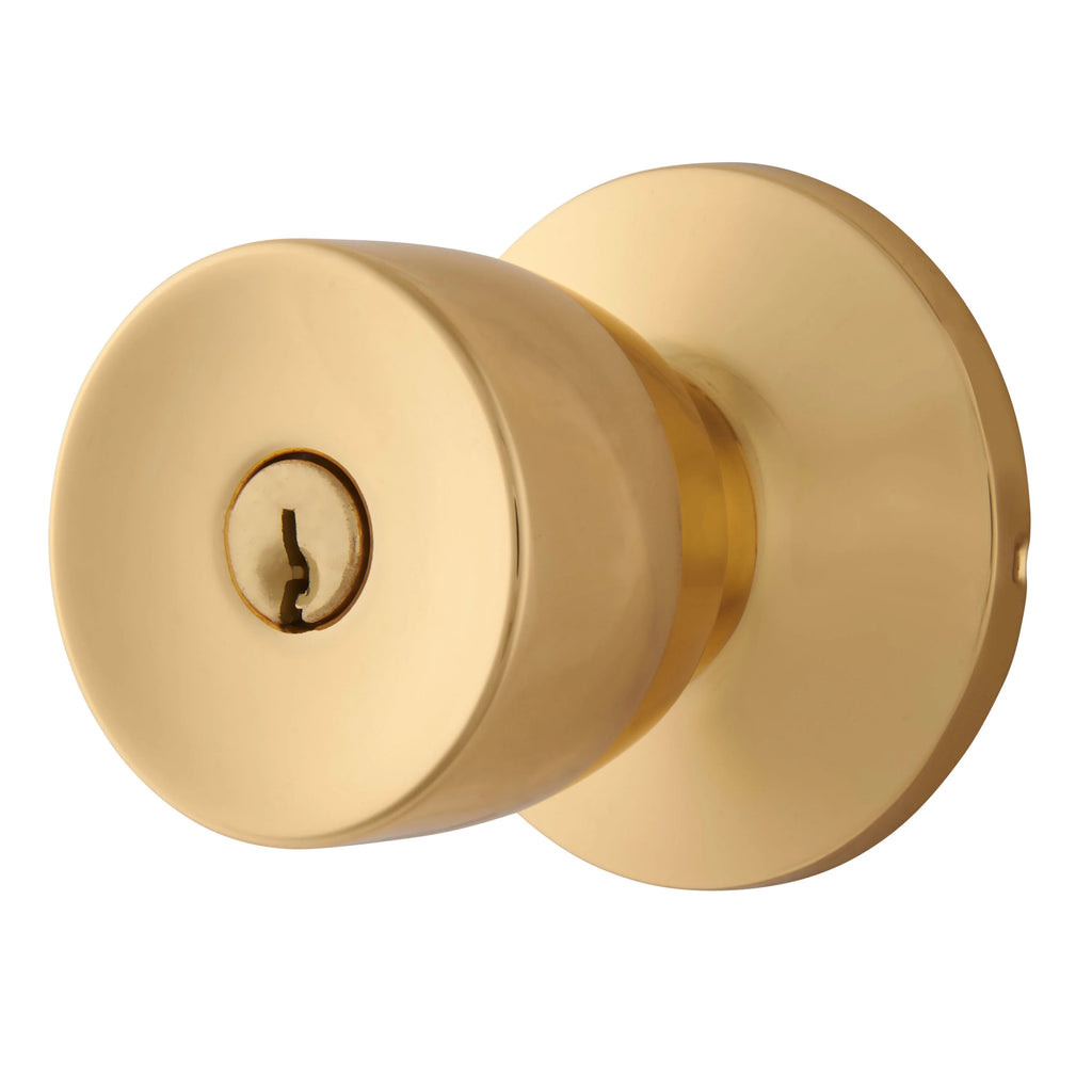 Keyed Entry Doorknob Polished Brass Twin Pack A436020
