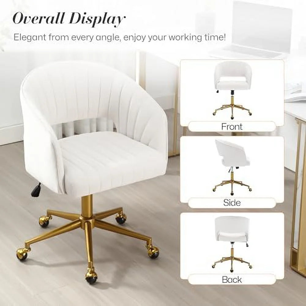 Velvet Height Adjustable Swivel Desk Chair U35283
