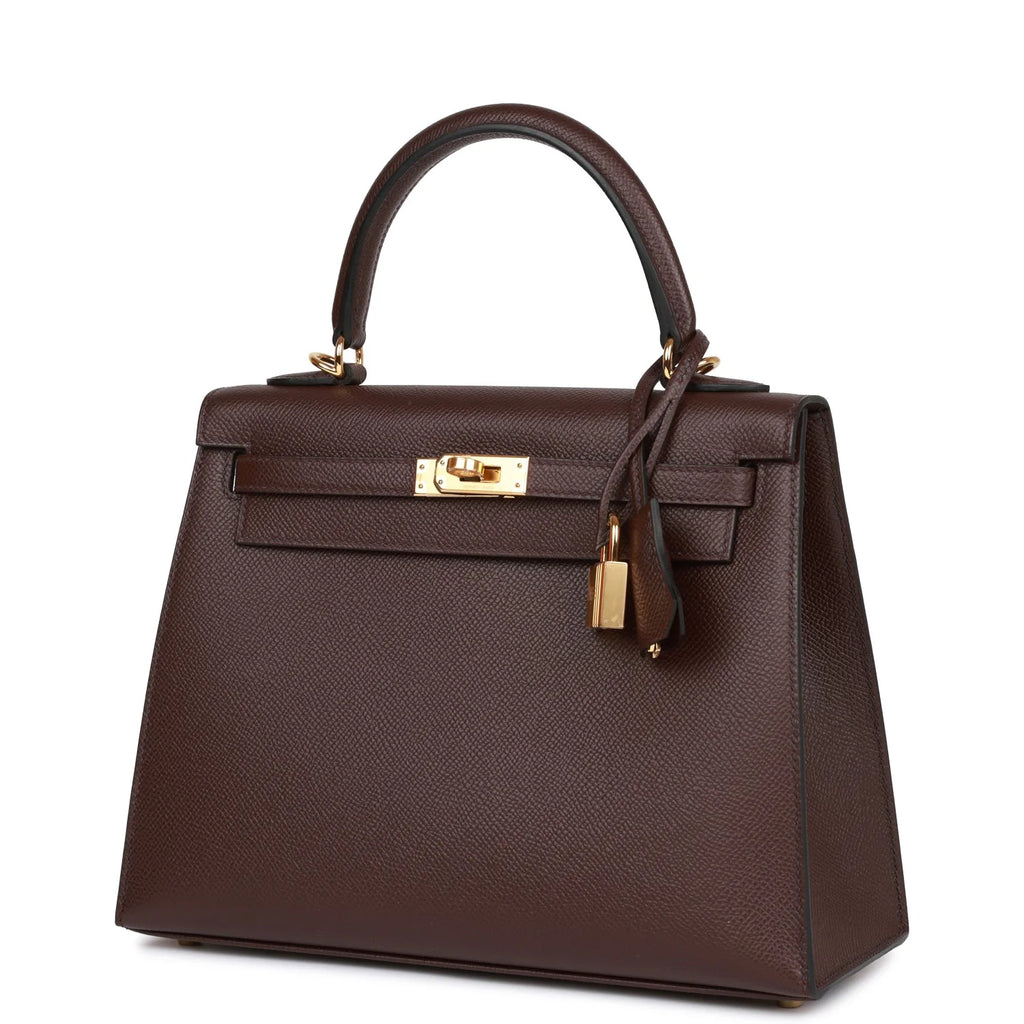 Kelly 25 Rouge Sellier Epsom Gold Hardware Handbag G49596