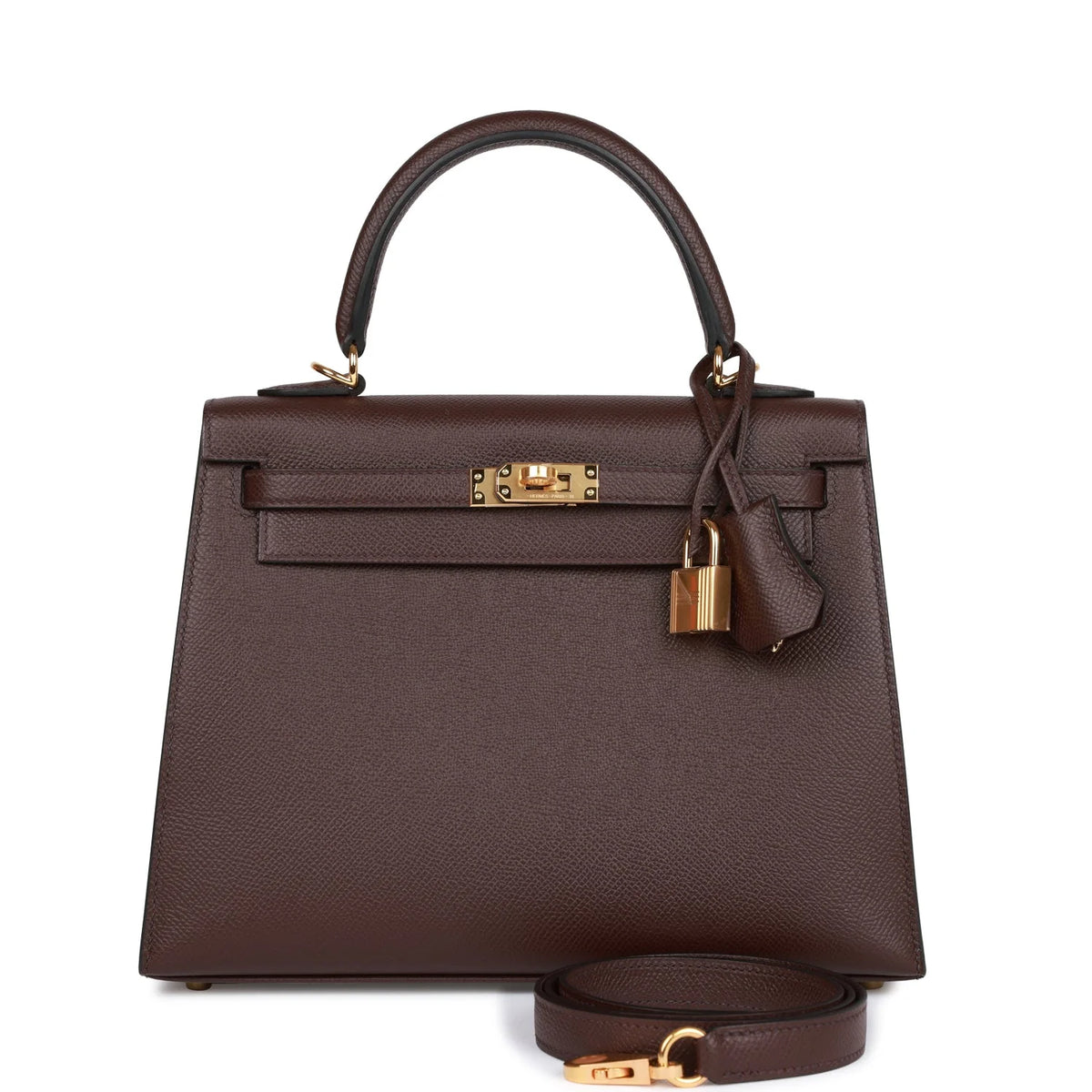 Kelly 25 Rouge Sellier Epsom Gold Hardware Handbag G49596