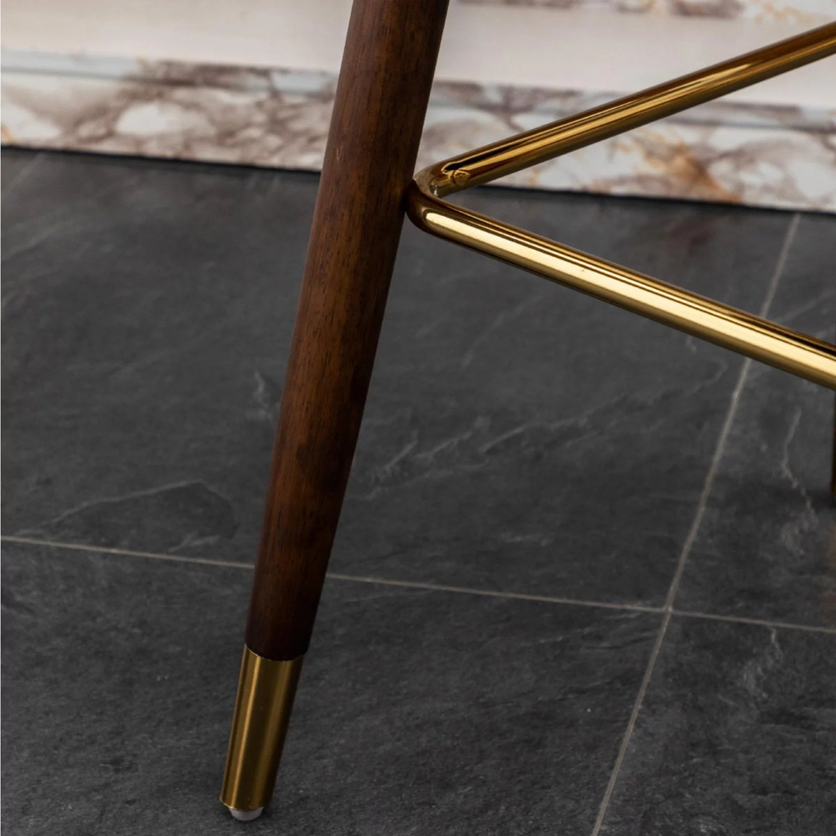 Yellow Faux Leather Counter Stool Set of 2 N5596