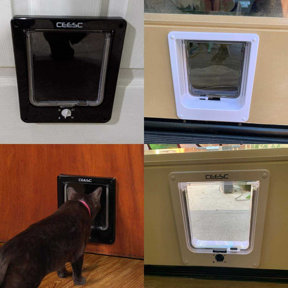 Cat Magnetic Pet Door 4 Way Lock L2841