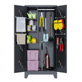 Black Metal Storage Cabinet with Lockable Doors Y183714