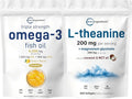Omega-3 Fish Oil 4,200mg Softgels & L-Theanine 200mg Bundle 2 Pack W133854