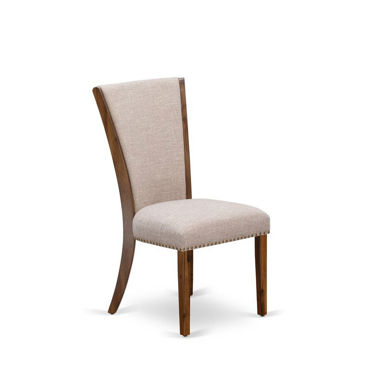 Walnut/Tan Fabric/Wood Dining Chair (Set of 2) M923