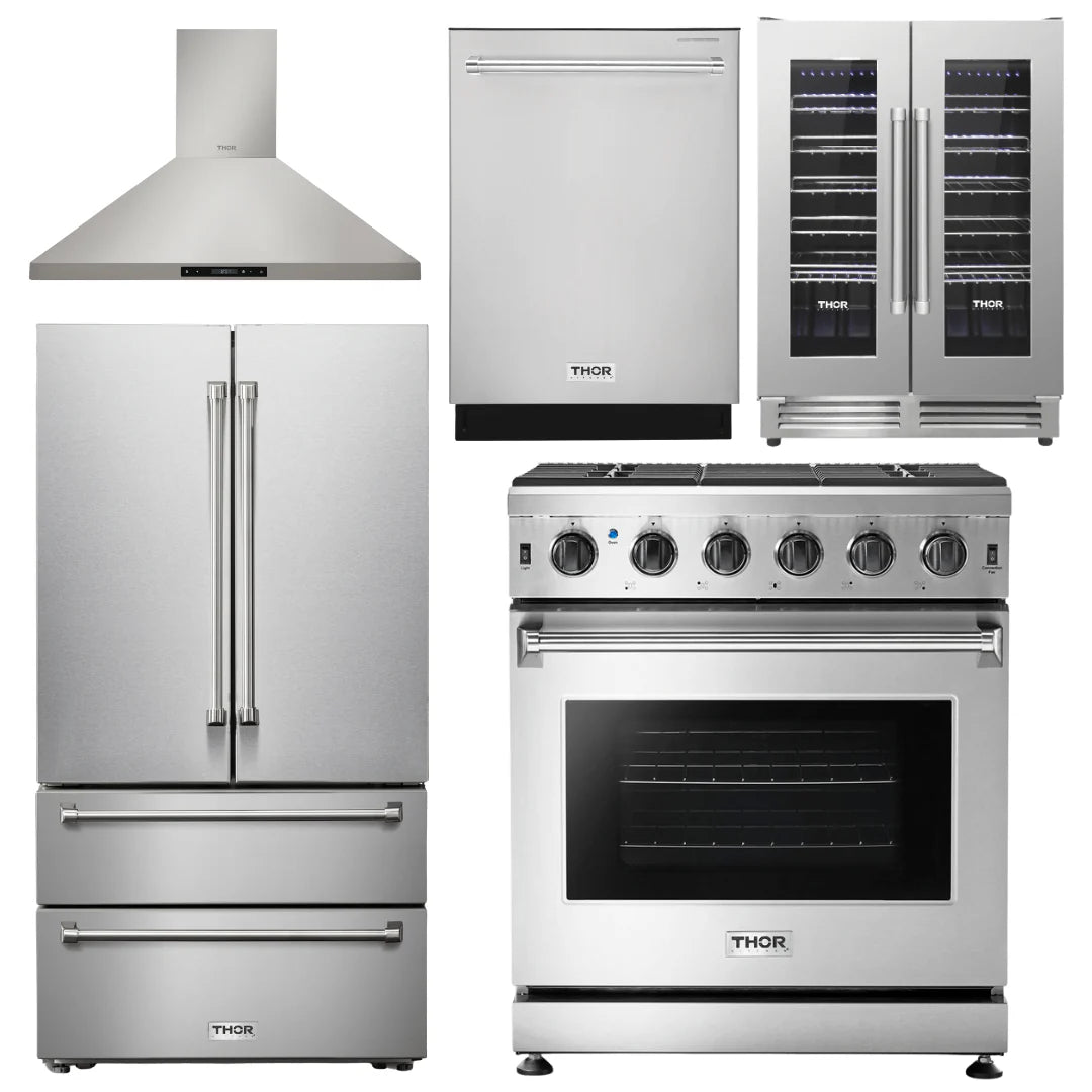 30 Gas Range, Range Hood, Refrigerator, Dishwasher, Wine Cooler Z346