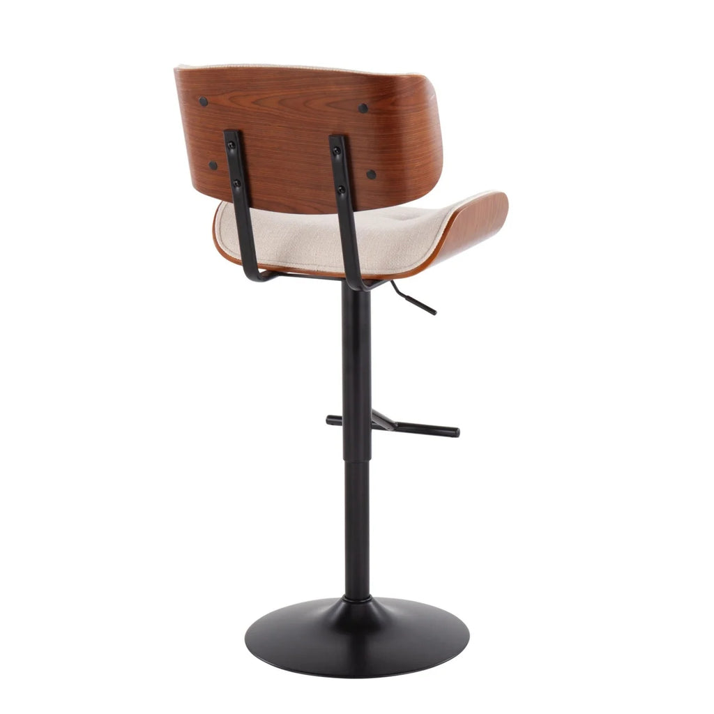 Black Metal Barstool with Walnut Wood Accent W677