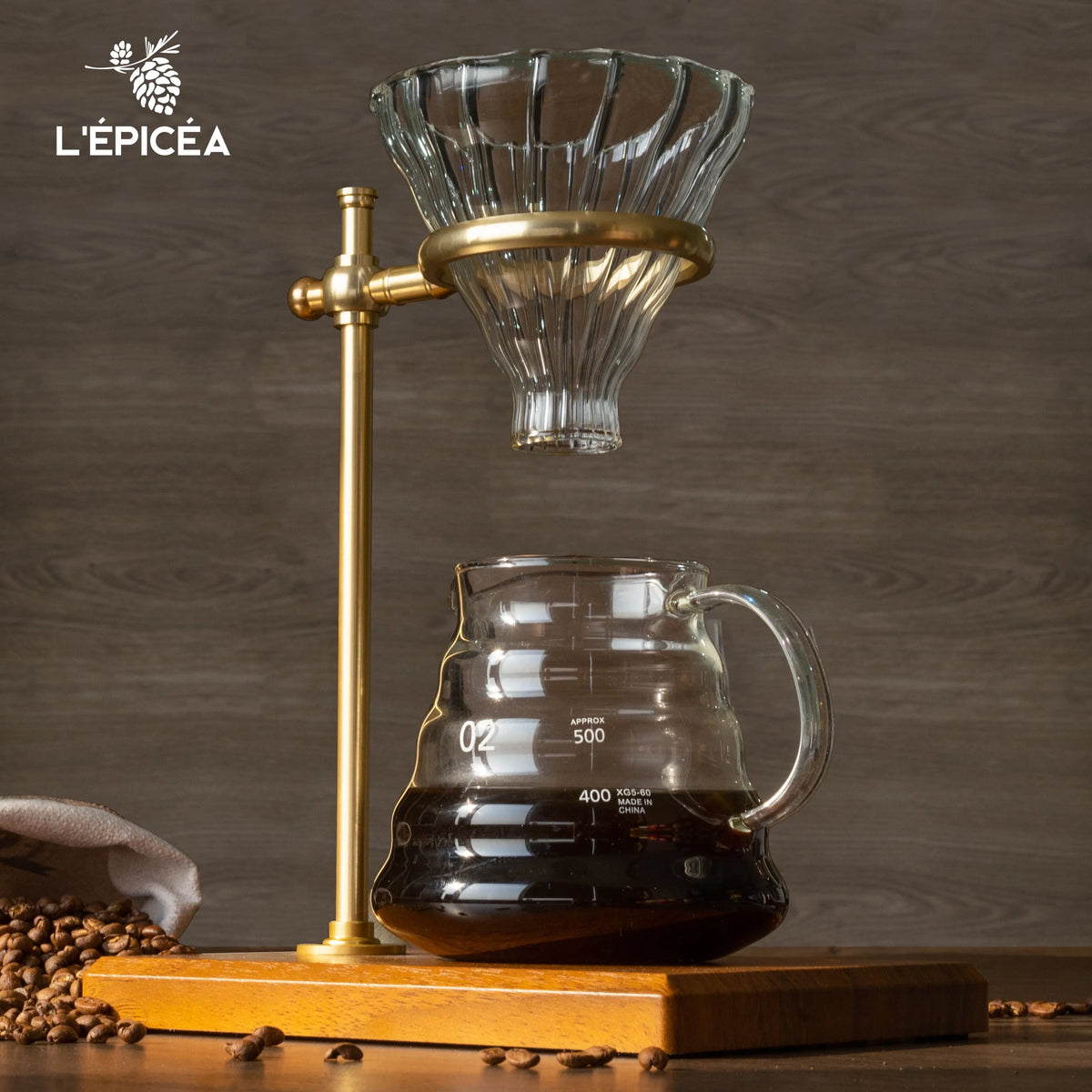 Pour over Coffee Maker Set Stainless Steel Glass Coffee Dripper B267