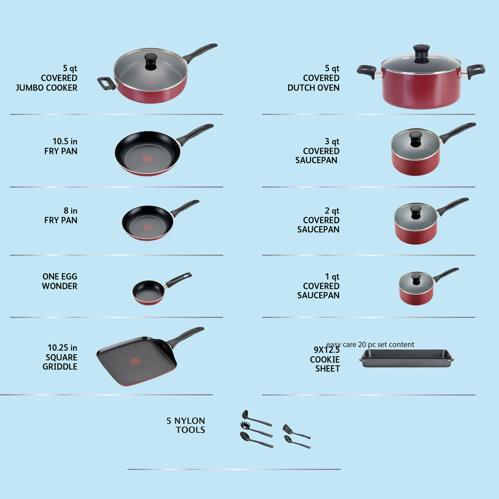 20 Piece Non-Stick Cookware Set T5322