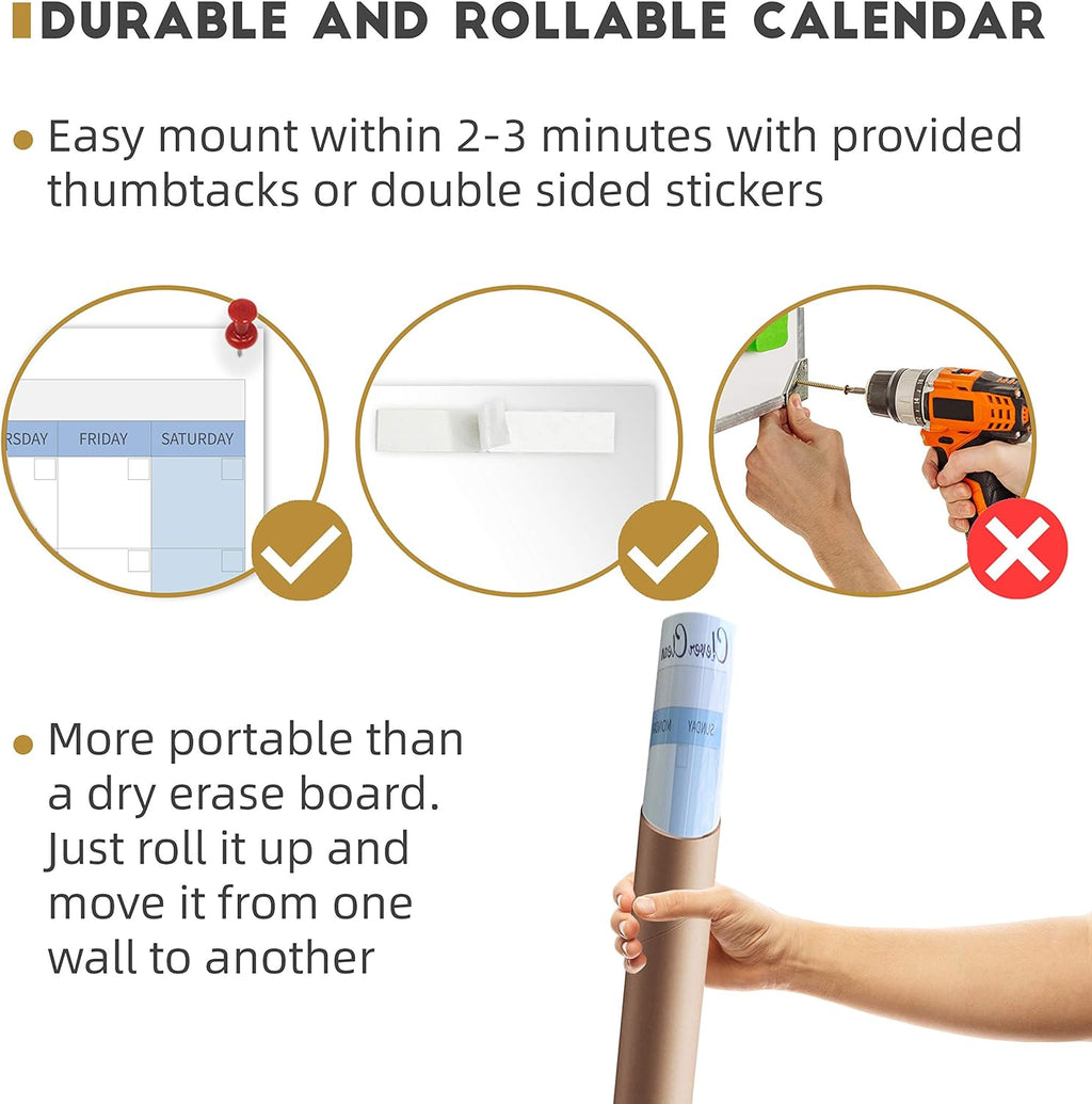 Large Dry Erase Wall Calendar 48x60 Undated Yearly Planner N428