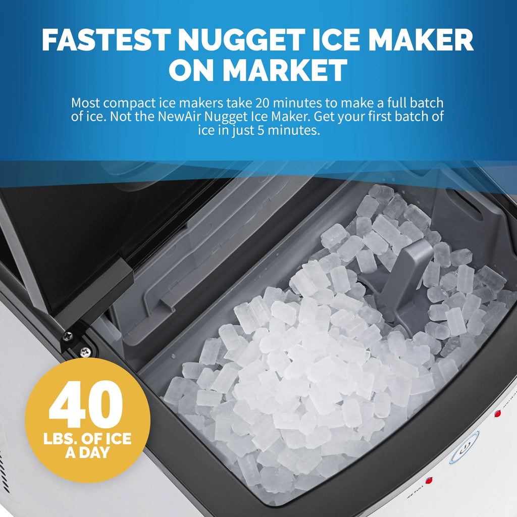 40 lb. Countertop Nugget Ice Maker in Stainless Steel A48105