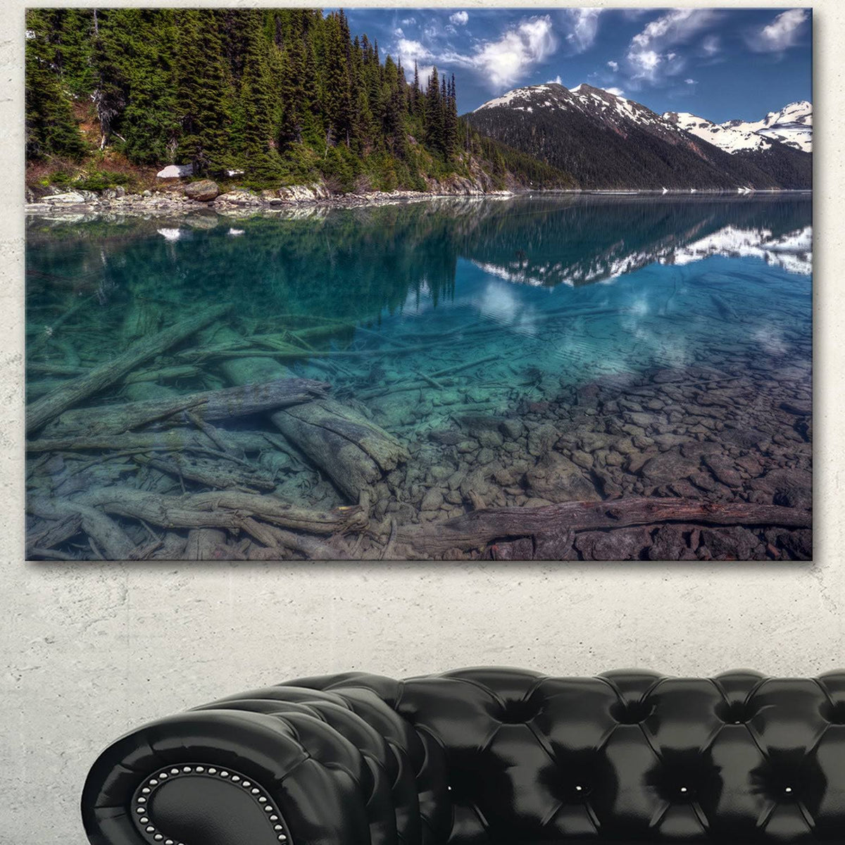 Blue Waters and Mountains Extra Large Landscape Art Canvas - 40 in. Wide x 30 in. High P10296