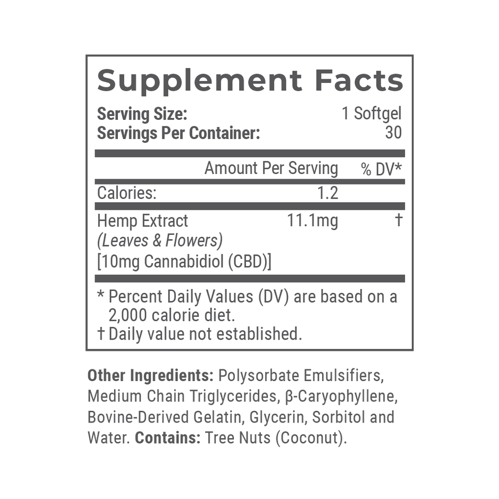 100mg CBD Softgels W820518