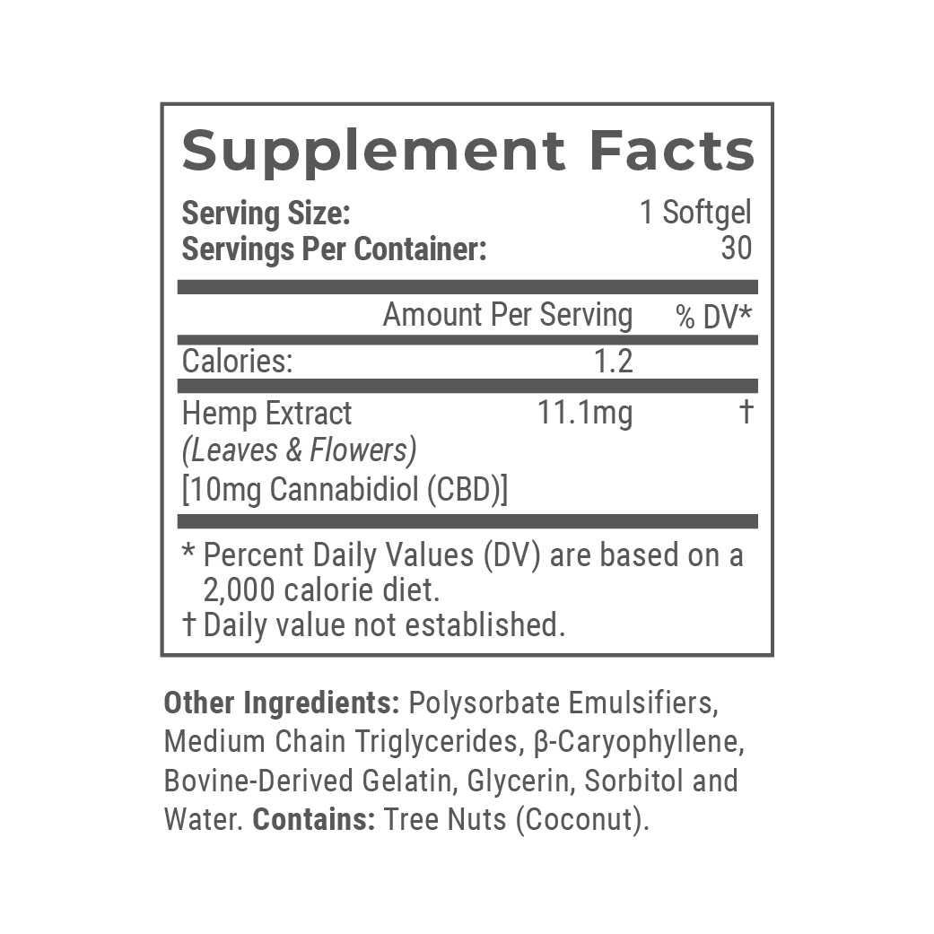 100mg CBD Softgels W820518