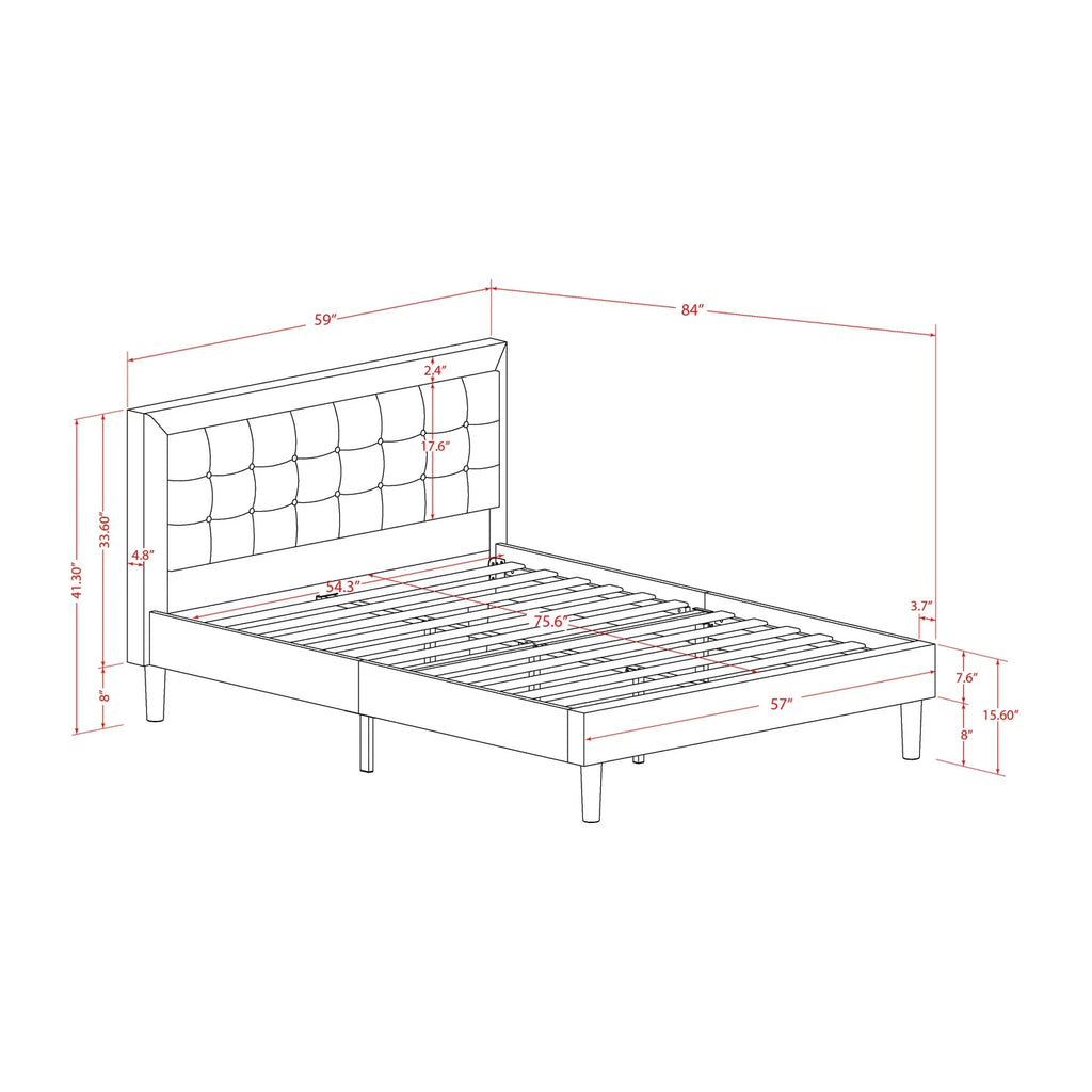 2-piece Wood Full Bedroom Set U961