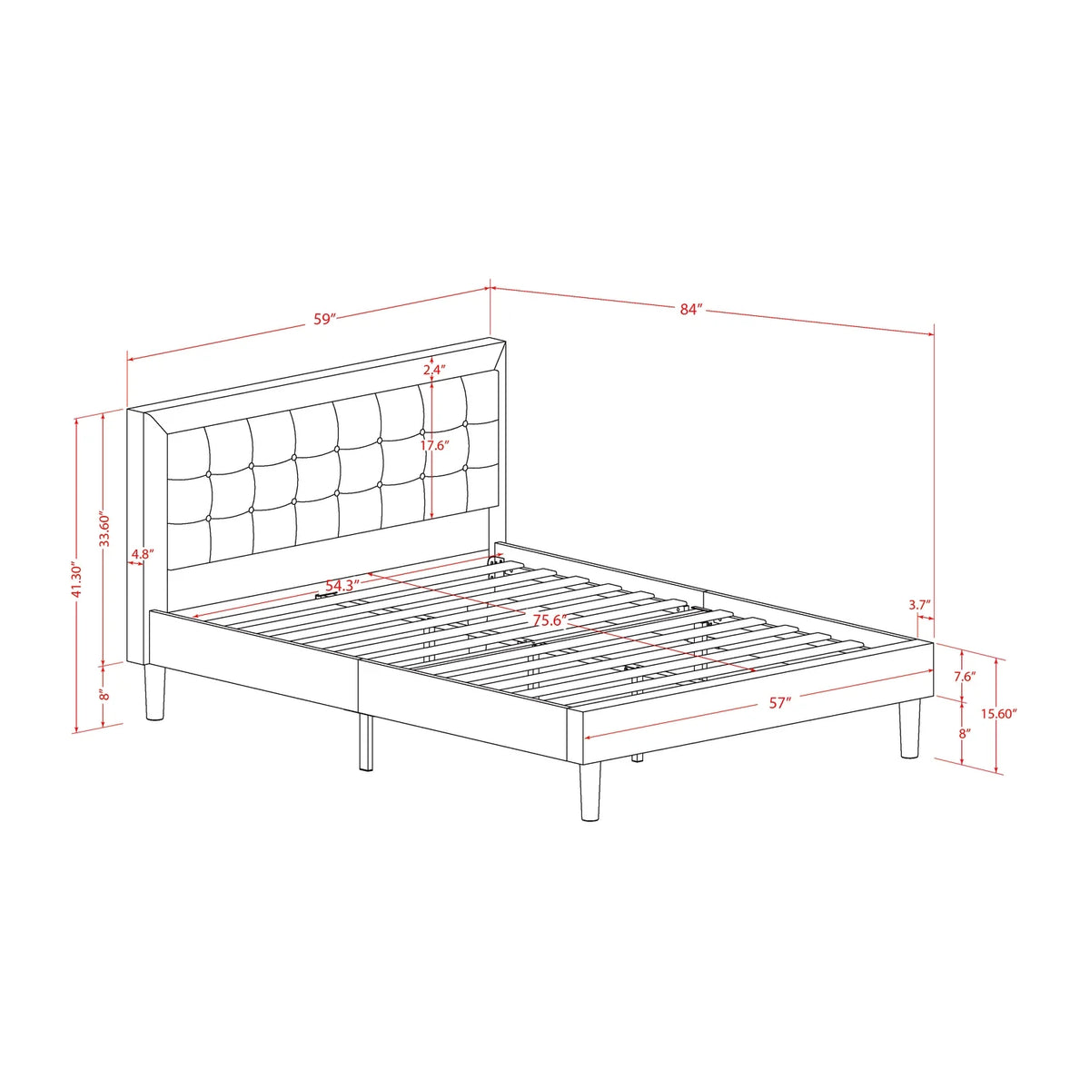 2-piece Wood Full Bedroom Set U961