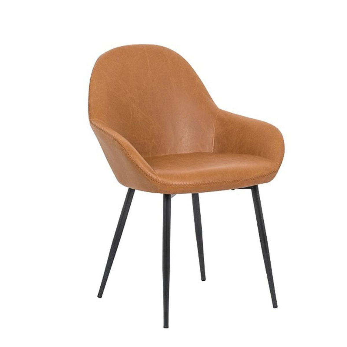 Faux Leather Arm Chairs in Tan (Set of 2) I775650