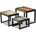 Three Piece Nesting Tables Solid Reclaimed Wood D26889