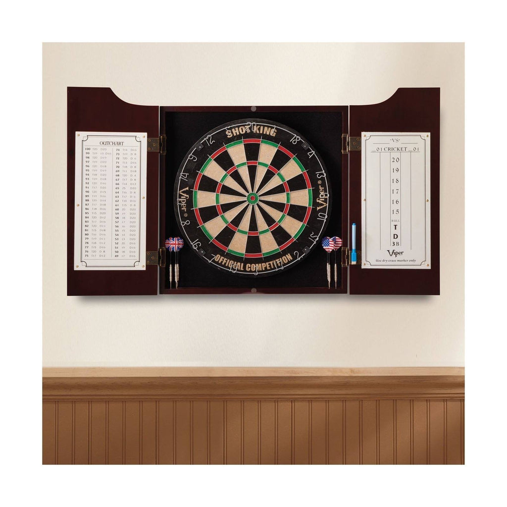 Sisal/Bristle Steel Tip Dartboard & Cabinet Bundle D3705