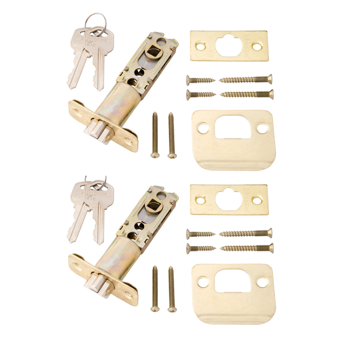 Keyed Entry Doorknob Polished Brass Twin Pack A436020