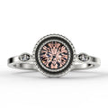 1.10 Carat Round Cut Morganite Diamond Moissanite Engagement Ring in 10k Solid White Gold I771340