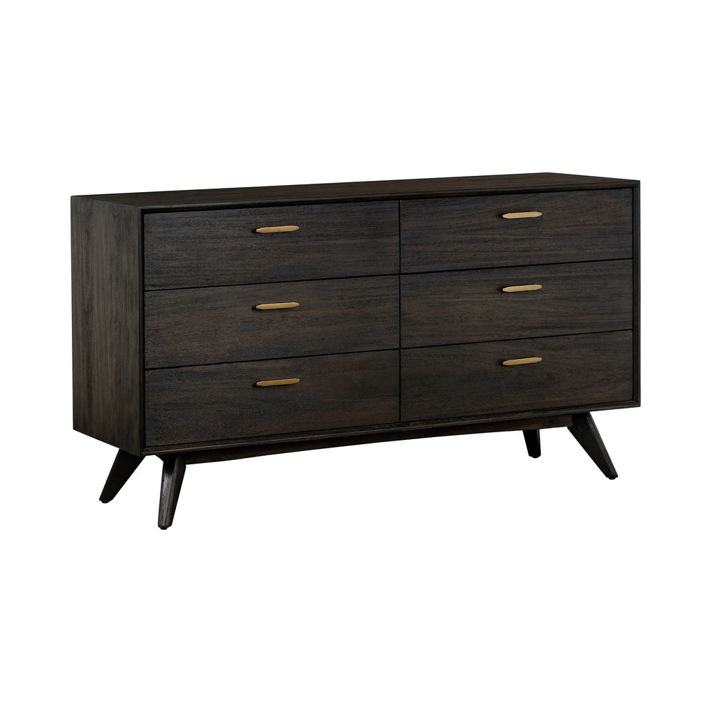 Brown Solid Wood Six Drawer Dresser D811835