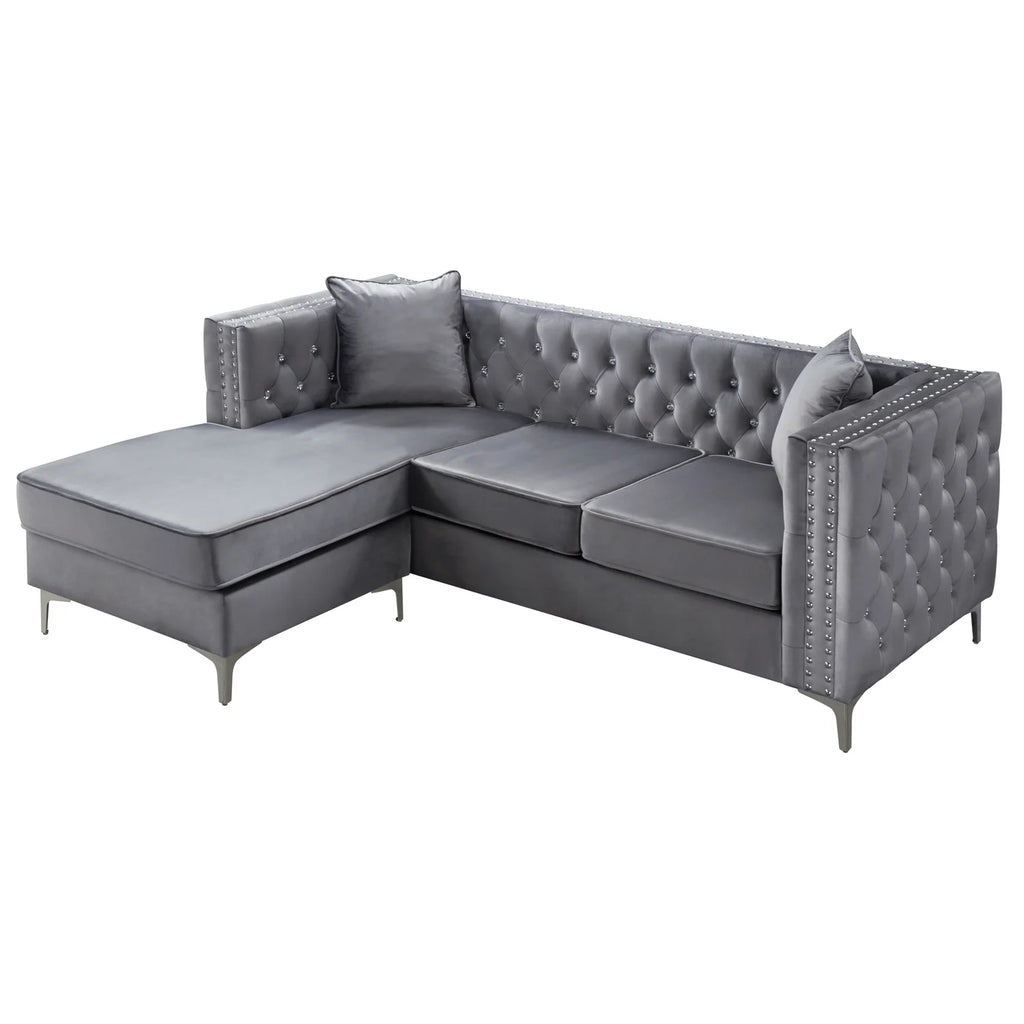 Gray Sofa Chaise Y44171