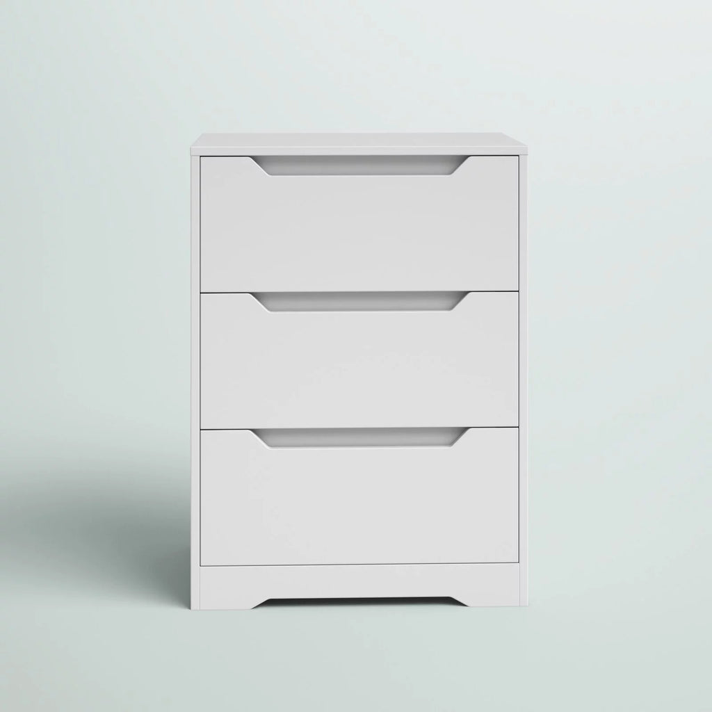 White 3 Drawer Dresser X9487