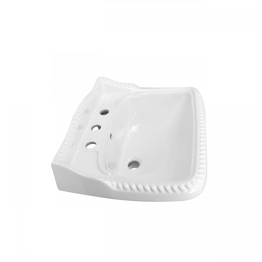 White Widespread Roped Pedestal Sink H46757