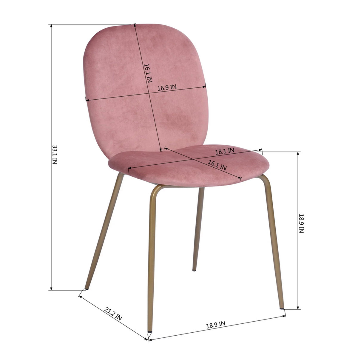 Velvet Dining Chair Set of 2 T353