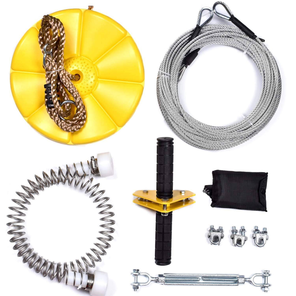 95 Feet Zip Line Kit with Seat and Bungee Brake Y194