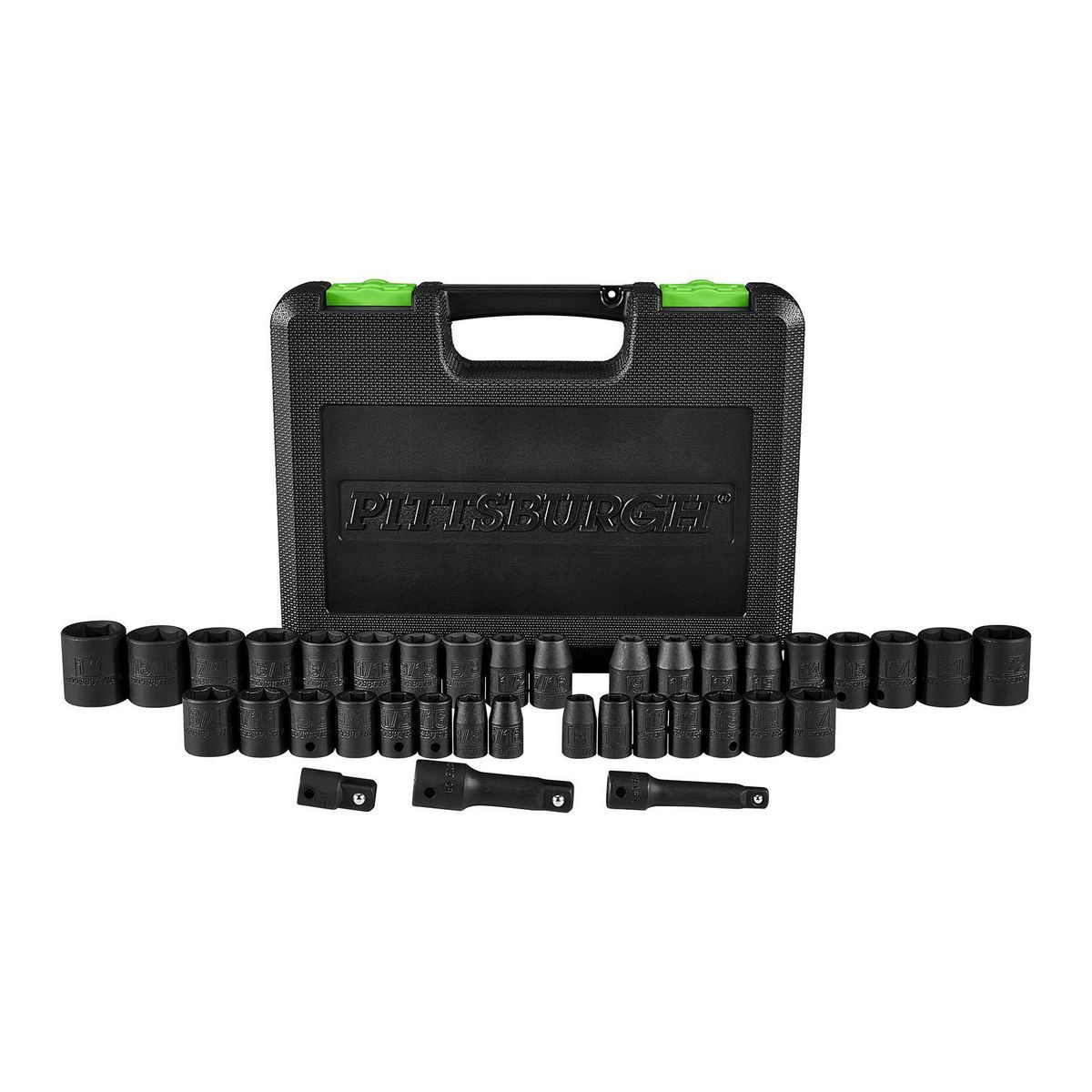 3/8 in., 1/2 in. Drive SAE and Metric Impact Socket Set, 37 Piece N888482