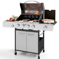4 Burner Propane Gas Grill with Side Burner Stainless Steel G96453